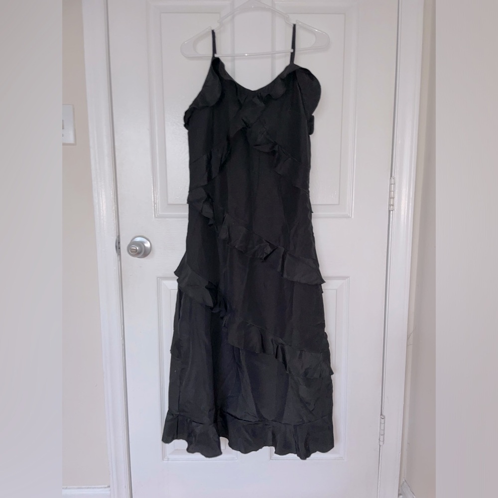 Women side slit tiered ruffled dress